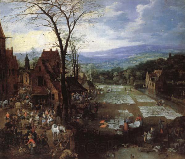 Joos de Momper A Flemish Market and Washing-Place Norge oil painting art
